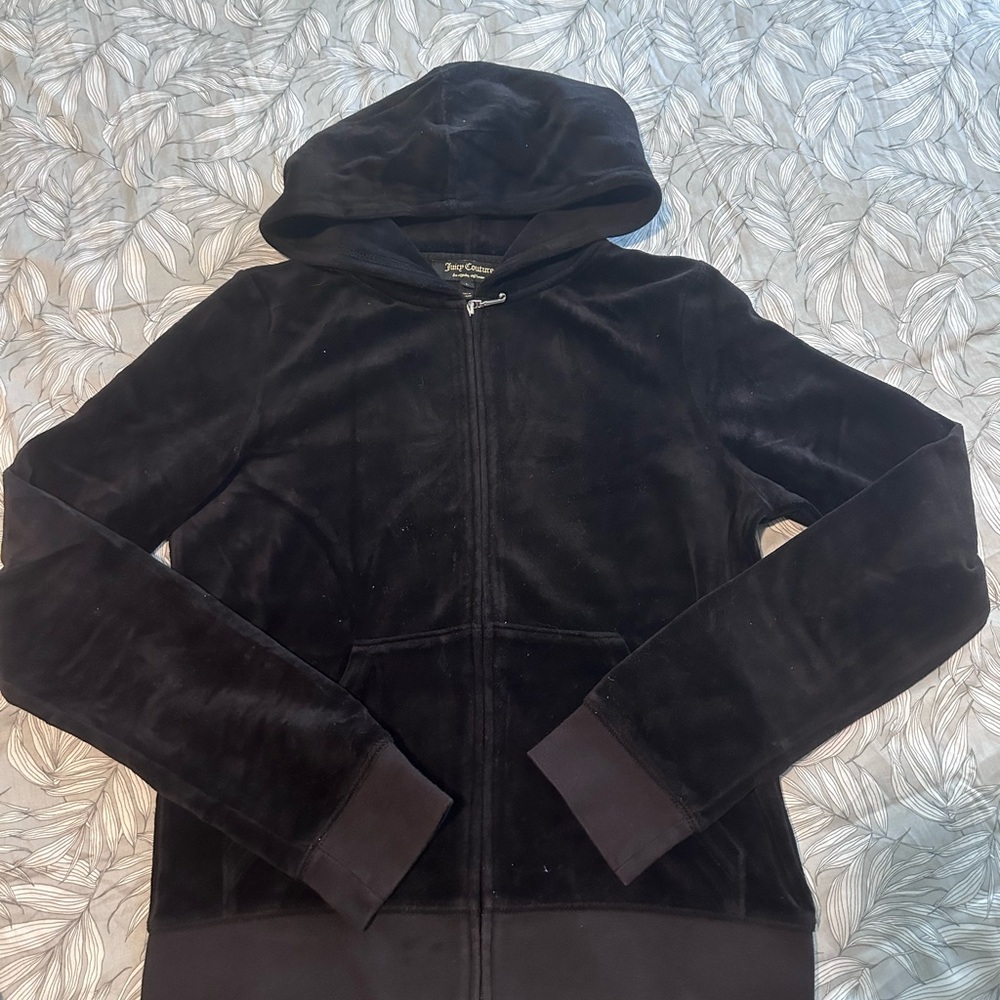 Juicy Couture Black Velour Zip-Up Jacket